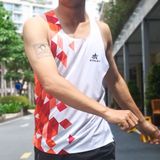  Áo Chạy Bộ Singlet Athlet ATS101 Unisex Siêu Nhẹ, Thoáng Khi, Nhanh Khô - Đỏ Trắng 