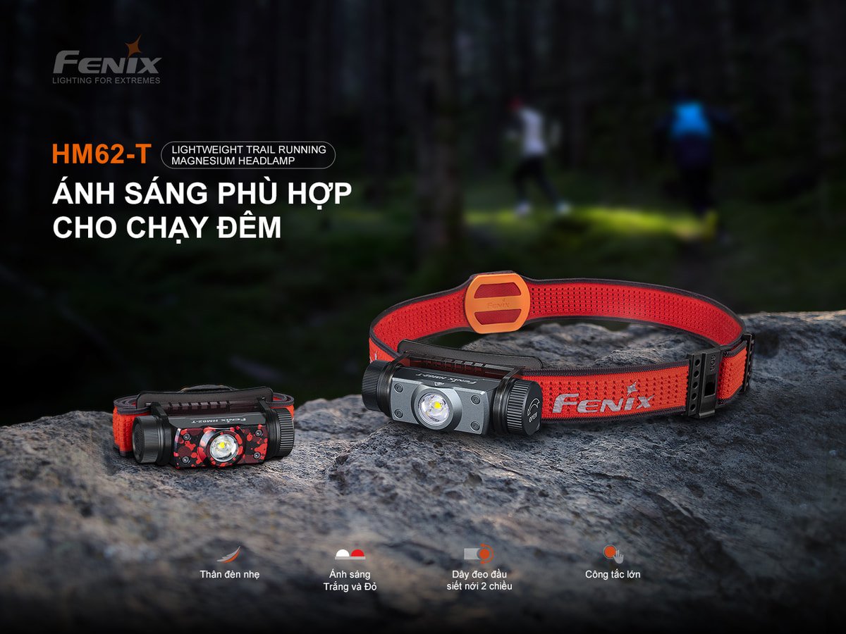Đèn pin Fenix HM62-T 1200 Lumens đầy đủ tính năng cho ban đêm