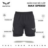 Quần 2 lớp thể thao chạy bộ nam Wolf Active Max Speed W195, nhanh khô, nhẹ, nhiều túi 
