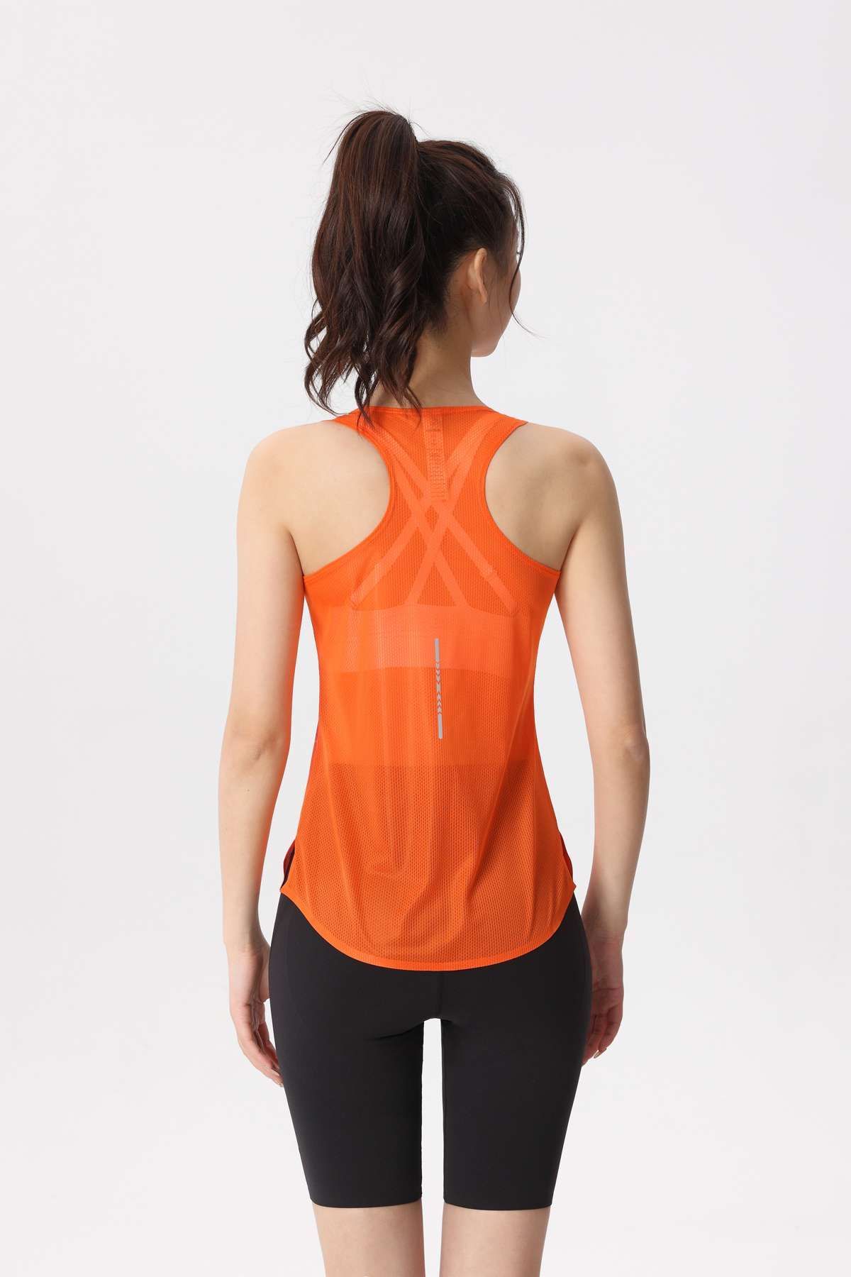  Áo Chạy Bộ Singlet Nữ Runtiger WM-7122 Full Printing - Màu Cam 