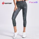  Quần Lửng Legging Nữ RunTiger 4686 Nâng Mông - Màu Xám Đen 