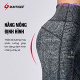  Quần Lửng Legging Nữ RunTiger 4686 Nâng Mông - Màu Xám Đen 