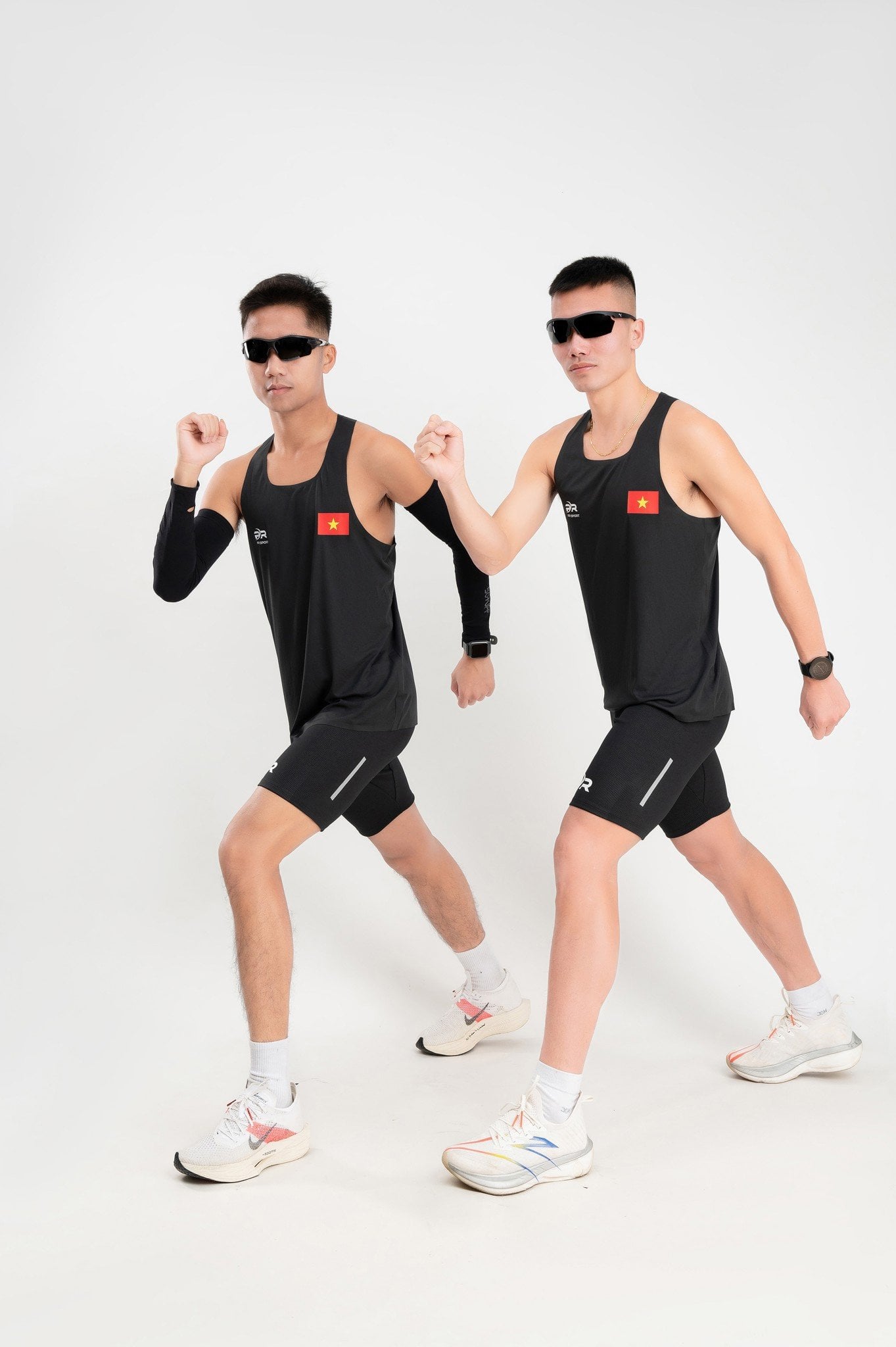 Áo Chạy Bộ Nam Singlet Đen Tuyền PR Sport BST Vinh Hùng
