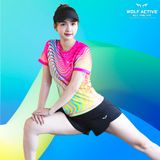  Áo Chạy Bộ Nữ Vui Vẻ W12, Áo Chạy Bộ Chất Vải Cao Cấp Quick Dry, Co Giãn 4 Chiều, Form Áo Tôn Dáng 