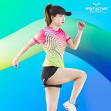  Áo Chạy Bộ Nữ Vui Vẻ W12, Áo Chạy Bộ Chất Vải Cao Cấp Quick Dry, Co Giãn 4 Chiều, Form Áo Tôn Dáng 