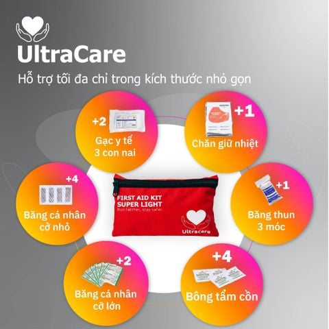Túi sơ cứu y tế ultracare first aid kit superlight làm từ chất liệu vải dù chống thấm nước