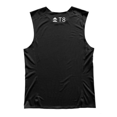 Áo singlet chạy trail nam t8 iced tank men - black