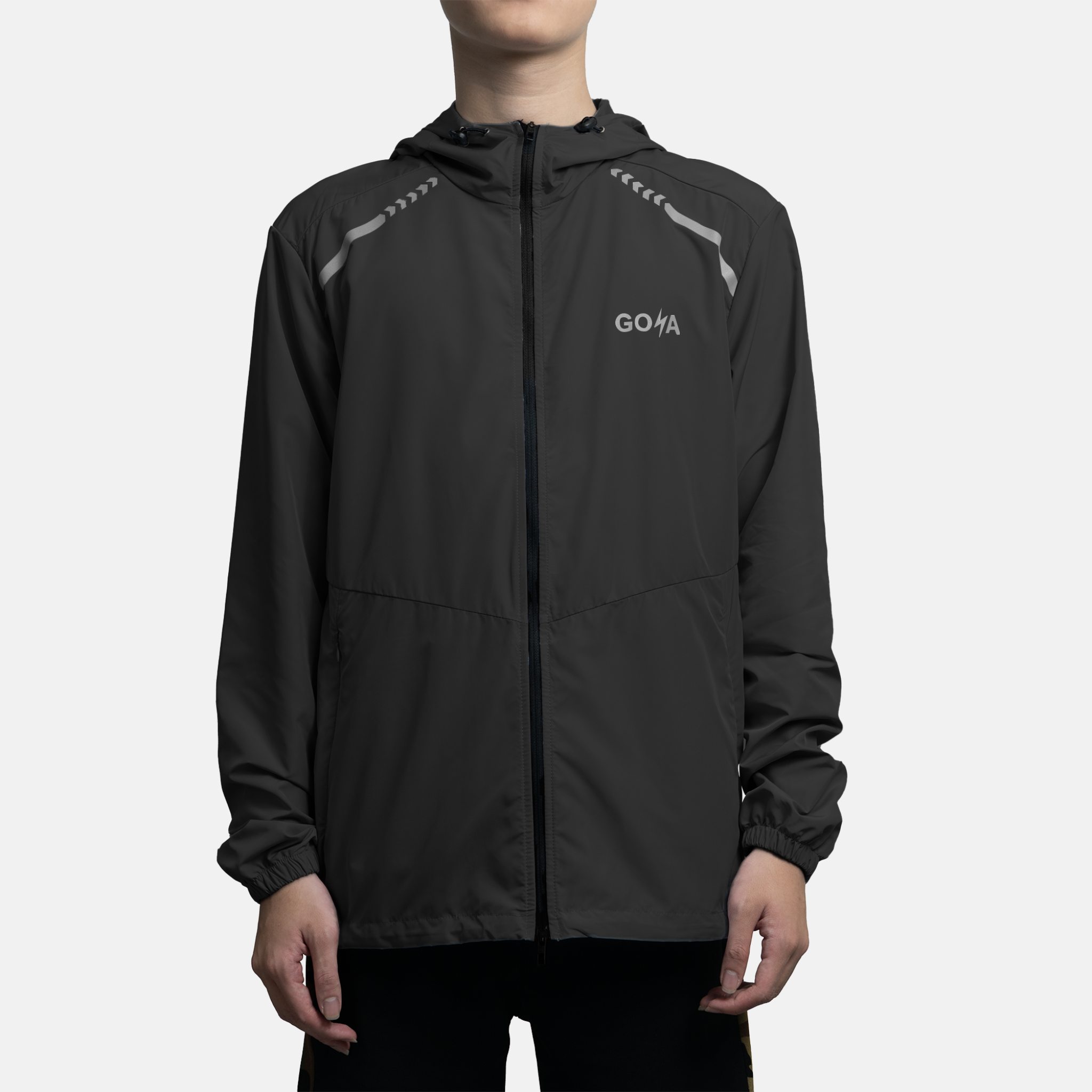 Áo khoác gió thể thao chạy bộ goya chống nước chống gió năm 2025 - màu đen