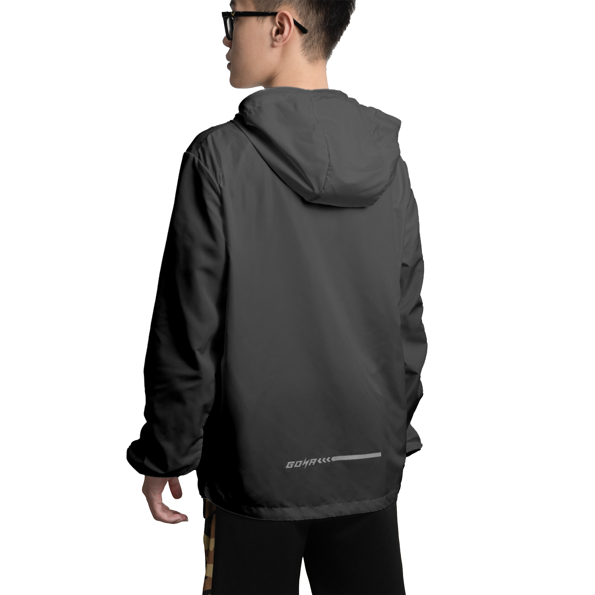 Áo khoác gió thể thao chạy bộ goya chống nước chống gió năm 2025 - màu đen