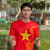 Áo Thể Thao Chạy Bộ GOYA T-Shirt Dragon (rồng vàng) mặt trước và mặt sau
