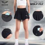  Quần 2 lớp chạy bộ nữ Wolf Fly 270, quần chạy siêu nhẹ, xẻ tà thoải mái bứt tốc 