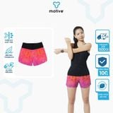  Quần Short thể thao chạy bộ nữ đa năng MOTIVE WOMAN SHORT BELT - Màu hồng/cam hoạ tiết 