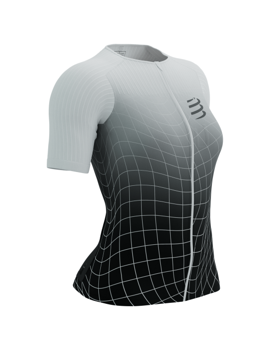 Áo bó tay ngắn Compressport Tri Postural Aero - Black/White