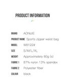  Đai Chạy Bộ Aonijie W8122 Nhỏ Gọn, Ôm Sát Cơ Thể - Màu Đen 