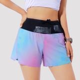 Quần Short thể thao chạy bộ nữ đa năng MOTIVE WOMAN SHORT BELT - Màu tím/ Xanh hoạ tiết 