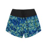 Quần Short thể thao chạy bộ nữ đa năng MOTIVE WOMAN SHORT BELT - Màu xanh dương/ vàng hoạ tiết 