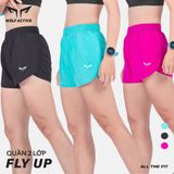  Quần Chạy Bộ Nữ 2 Lớp Wolf Active Fly Up 114, Quần Chạy Bộ Xẻ Cao, Chất Vải Cao Cấp, Nhẹ, Nhanh Khô 