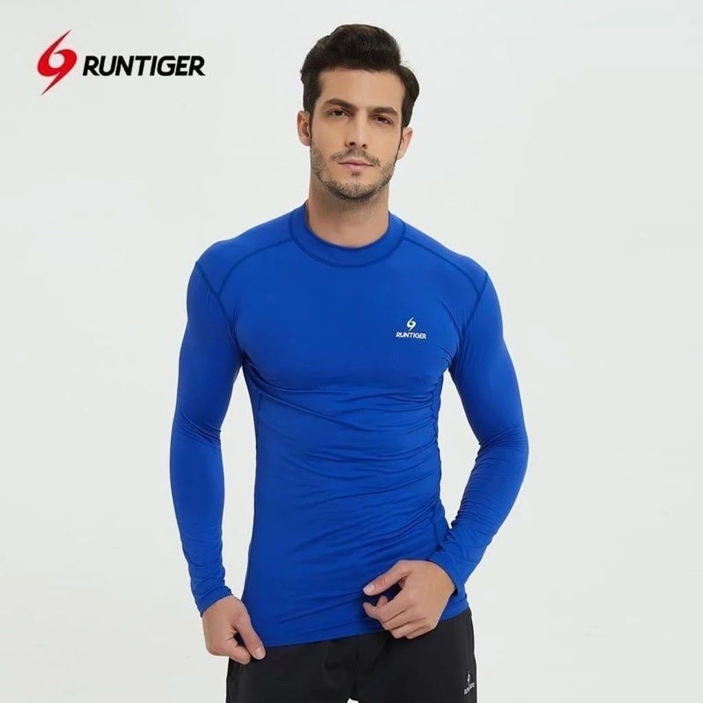 Áo dài tay nam RunTiger Màu Xanh Dương