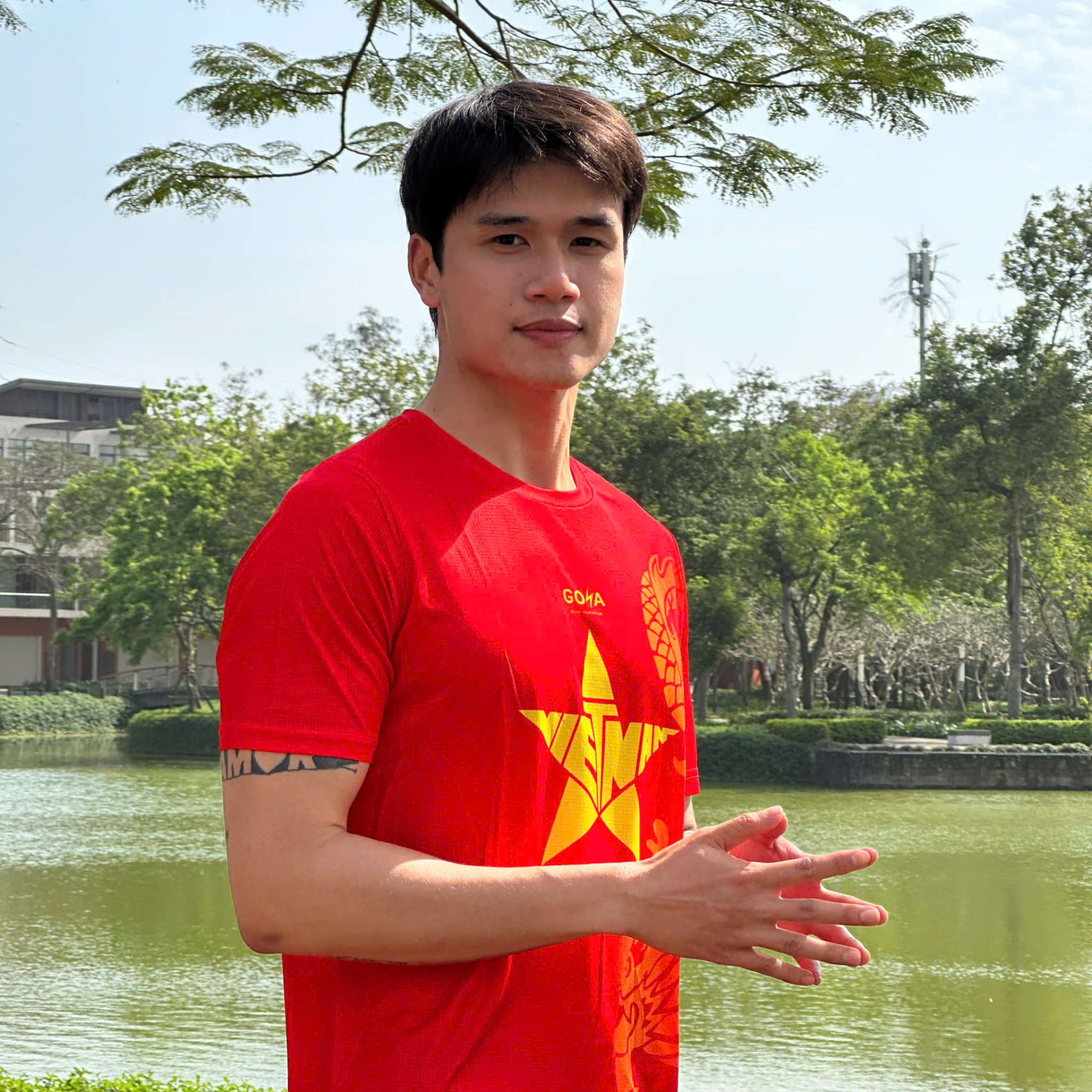  Áo Thể Thao Chạy Bộ GOYA T-Shirt Dragon (rồng vàng) 