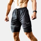  Quần Tập Gym 2 Lớp Wolf Active Fitpro W104, Quần Gym Nam 2 Lớp, Nhanh Khô, Co Giãn Thoải Mái 