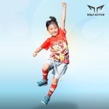  Áo Thể Thao Cho Bé Wolf Active Vườn Hoa Lá W59, Chất Vải Active Max Mềm Mịn, Thấm Hút Mồ Hôi Tốt 