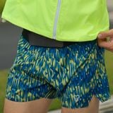  Quần Short thể thao chạy bộ nữ đa năng MOTIVE WOMAN SHORT BELT - Màu xanh dương/ vàng hoạ tiết 