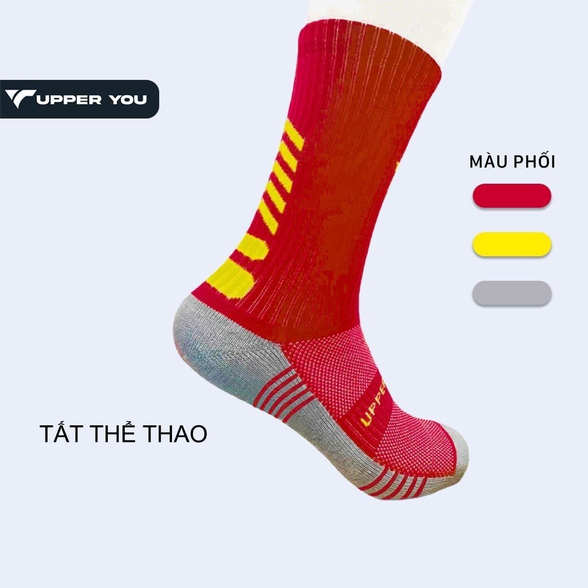  Tất Thể Thao Unisex Upper You Cổ Dài SPM4001 - Đỏ 