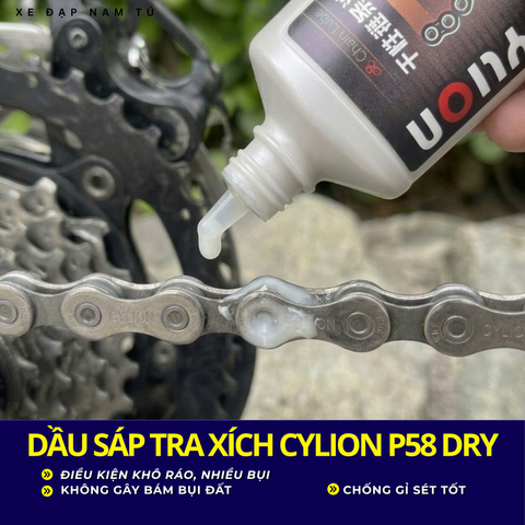  DẦU SÁP TRA XÍCH CYLION P58 DRY PHÙ HỢP CHO MÔI TRƯỜNG KHÔ RÁO, BỤI BẬM 