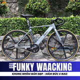  XE ĐẠP FIXEDGEAR FUNKY WAACKING, KHUNG NHÔM , MÂM 5 ĐAO XÉ GIÓ , TRỤC RỖNG 