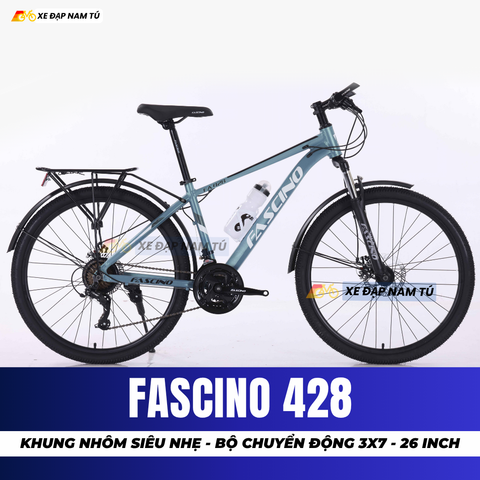  XE ĐẠP ĐỊA HÌNH FASCINO 428 BAGA, DÈ CHẮN BÙN TRƯỚC SAU, KHUNG NHÔM SIÊU NHẸ 