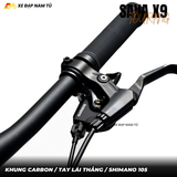  Xe Đạp Touring Sava X9 R7000, Tay Lái Thẳng, Khung Carbon, Group Shimano 105 Cao Cấp, Cối Nổ Lớn 