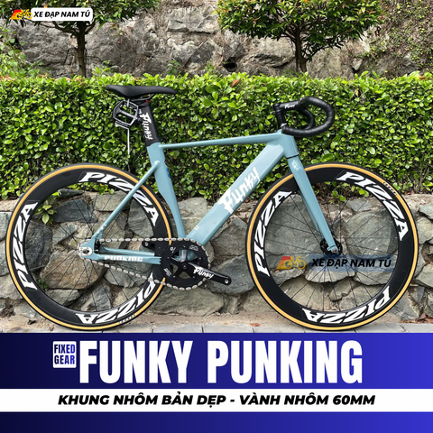  XE ĐẠP FIXEDGEAR FUNKY PUNKING, KHUNG NHÔM, VÀNH NHÔM 60MM 