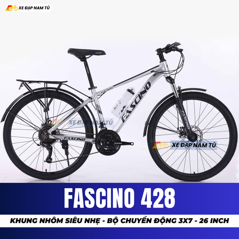  XE ĐẠP ĐỊA HÌNH FASCINO 428 BAGA, DÈ CHẮN BÙN TRƯỚC SAU, KHUNG NHÔM SIÊU NHẸ 