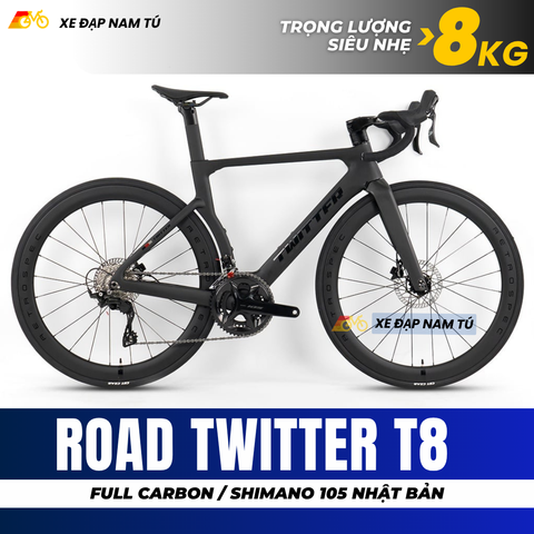  XE ĐẠP ĐUA TWITTER T8 [2026] FULL CARBON, 5 MÓN SHIMANO 105 CAO CẤP 