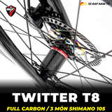  XE ĐẠP ĐUA TWITTER T8 PRO [2026] FULL CARBON, 3 MÓN SHIMANO 105 CAO CẤP 