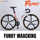  XE ĐẠP FIXEDGEAR FUNKY WAACKING, KHUNG NHÔM , MÂM 5 ĐAO XÉ GIÓ , TRỤC RỖNG 