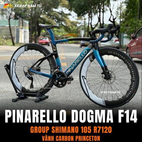  XE ĐẠP ĐUA PINARELLO DOGMA F14 [Xanh đổi màu] GROUP SHIMANO 105 JAPAN, VÀNH CARBON PRINCETON 
