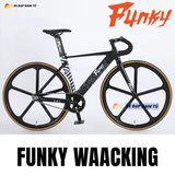  XE ĐẠP FIXEDGEAR FUNKY WAACKING, KHUNG NHÔM , MÂM 5 ĐAO XÉ GIÓ , TRỤC RỖNG 