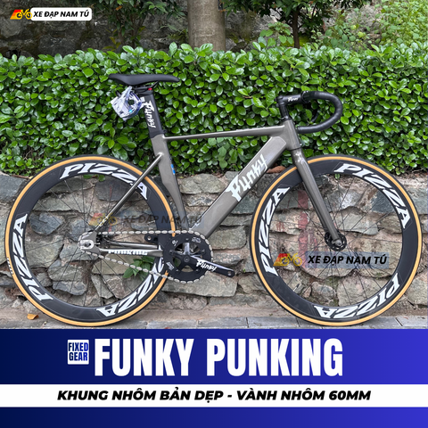  XE ĐẠP FIXEDGEAR FUNKY PUNKING, KHUNG NHÔM, VÀNH NHÔM 60MM 