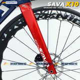  XE ĐẠP ĐUA SAVA X10 FULL CARBON, GROUPSET SHIMANO 105 R7120 