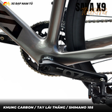  Xe Đạp Touring Sava X9 R7000, Tay Lái Thẳng, Khung Carbon, Group Shimano 105 Cao Cấp, Cối Nổ Lớn 