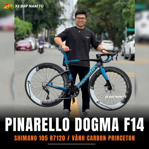  XE ĐẠP ĐUA PINARELLO DOGMA F14 [Xanh đổi màu] GROUP SHIMANO 105 JAPAN, VÀNH CARBON PRINCETON 