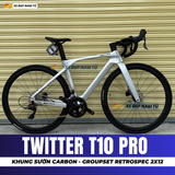  XE ĐẠP ĐUA TWITTER T10 PRO [2026] KHUNG CARBON, GROUP RETROSPEC 2X12, VÀNH NHÔM 