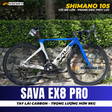  Xe Đạp Đua SAVA EX8 PRO 2026 - Khung Nhôm Cao Cấp hơn 9kg, Shimano 105 R7100, Phanh Dầu Thủy Lực 