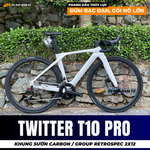  XE ĐẠP ĐUA TWITTER T10 [2026] KHUNG CARBON, GROUP RETROSPEC 2X12, VÀNH NHÔM 