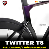 XE ĐẠP ĐUA TWITTER T8 PRO [2026] FULL CARBON, 3 MÓN SHIMANO 105 CAO CẤP 