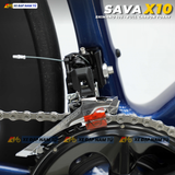  XE ĐẠP ĐUA SAVA X10 FULL CARBON, GROUPSET SHIMANO 105 R7120 