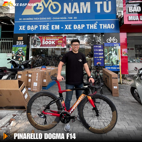  XE ĐẠP ĐUA PINARELLO DOGMA F14, GROUP SHIMANO 105 JAPAN, VÀNH CARBON PRINCETON 
