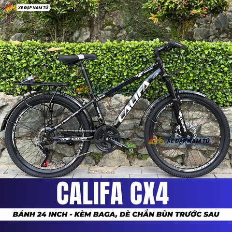  XE ĐẠPTRẺ EM CALIFA CX4 BÁNH 24 INCH, KÈM BAGA, DÈ CHẮN BÙN TRƯỚC SAU 