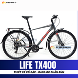  XE ĐẠP TOURING LIFE TX400 CỔ GẬP THÔNG MINH, KÈM BAGA DÈ CHẮN BÙN 